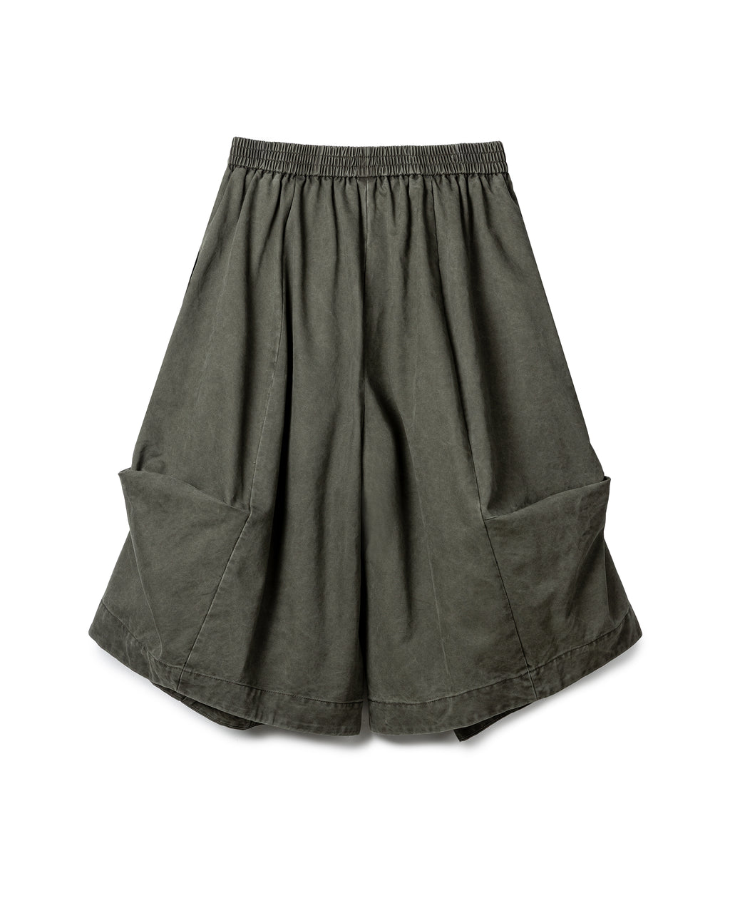 Sculptural Ruched Elastic Cotton Pants
