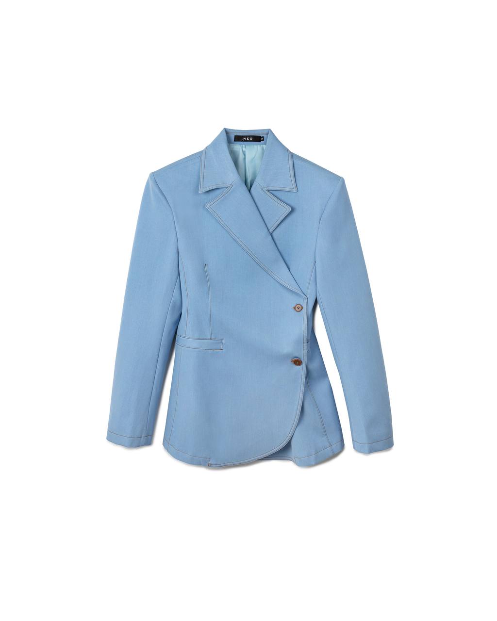 Asymmetric Wrap Tailored Blazer