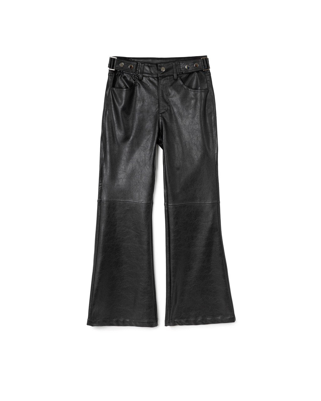 High-Rise Flared Leather Pants