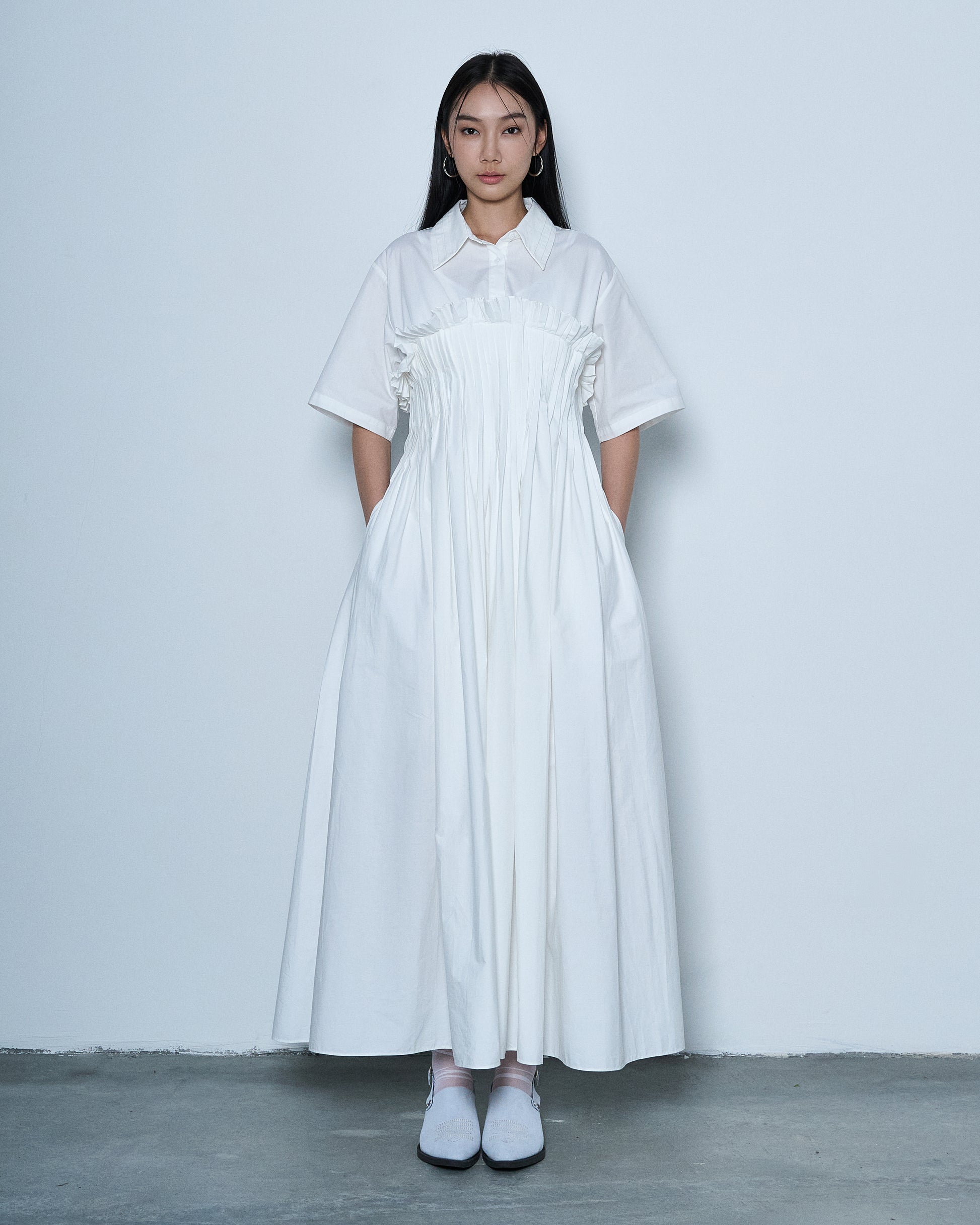 Pleated Shirt Dress
