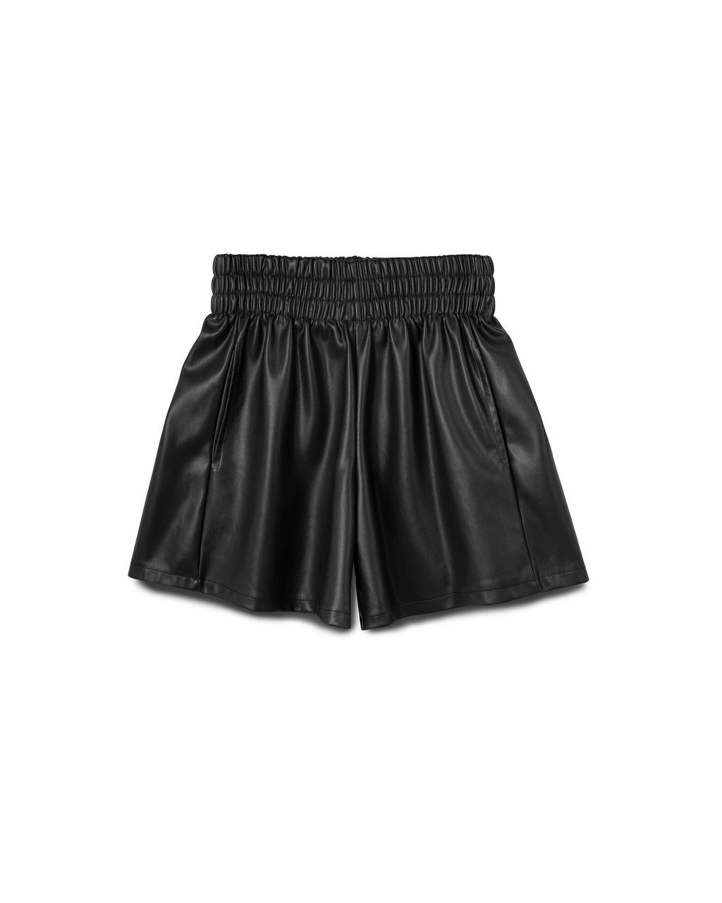 Soft Leather Elastic Waist Shorts