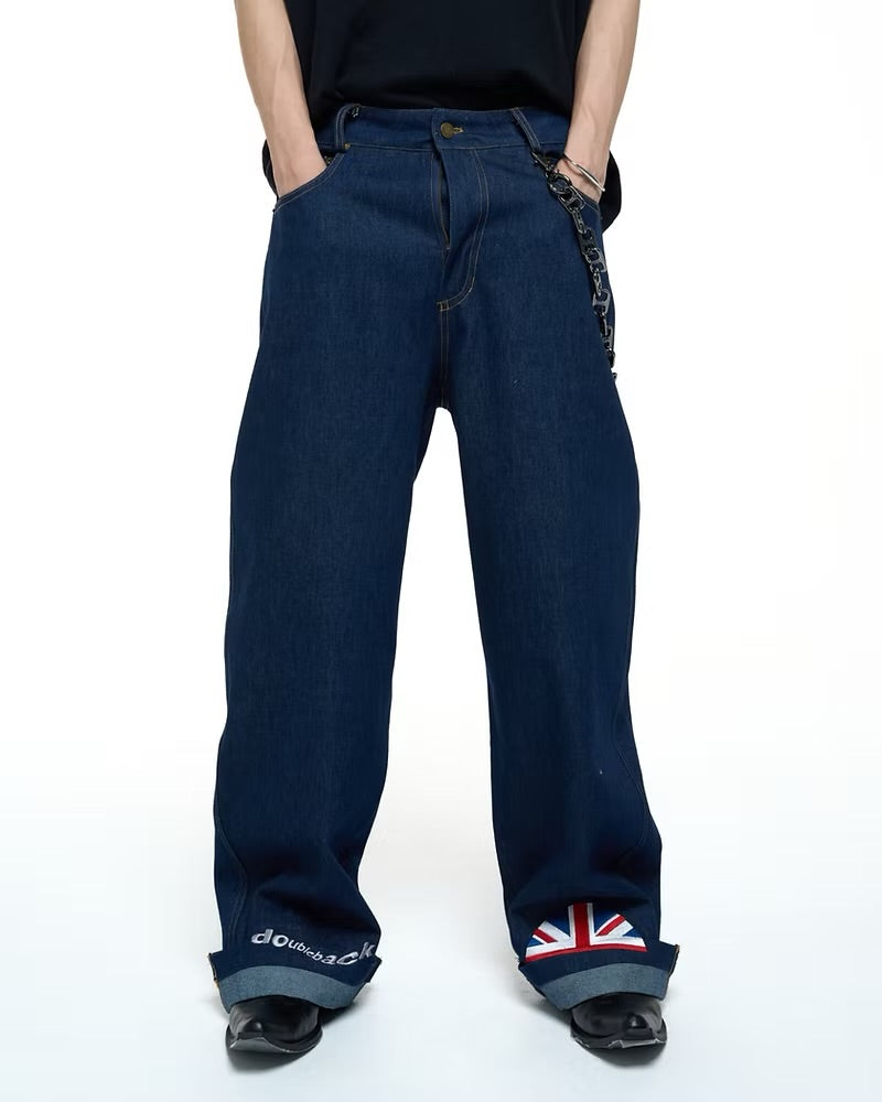 Connor's x DBB | Folded Up Logo Baggy Denim Pants