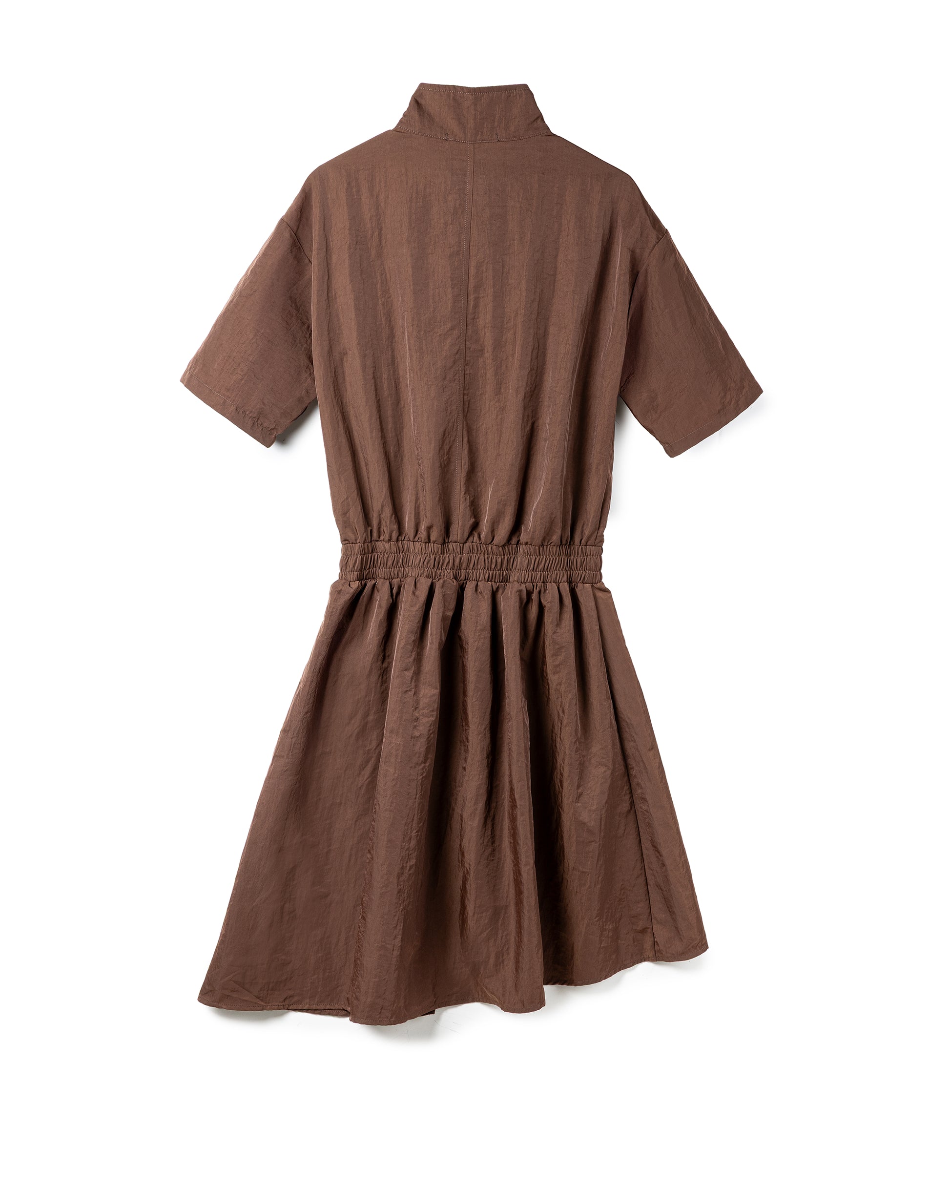 Drawstring Tech-Fabric Mini Dress