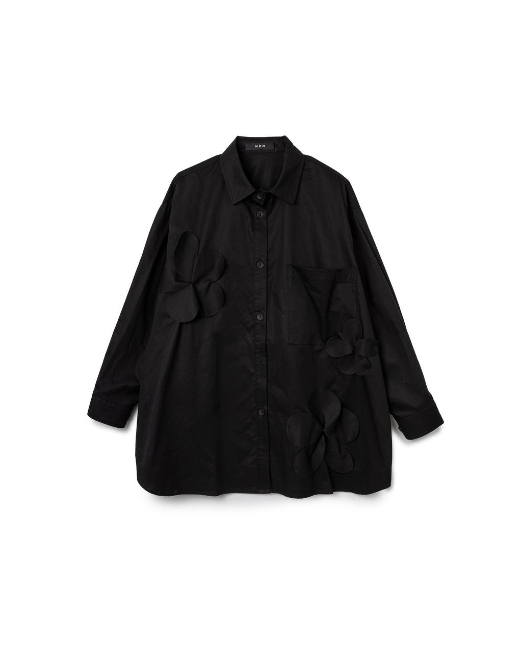 Oversized Floral Patch Shirt