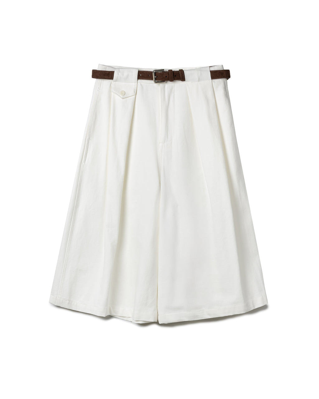 Refined Pleated Cotton Culottes