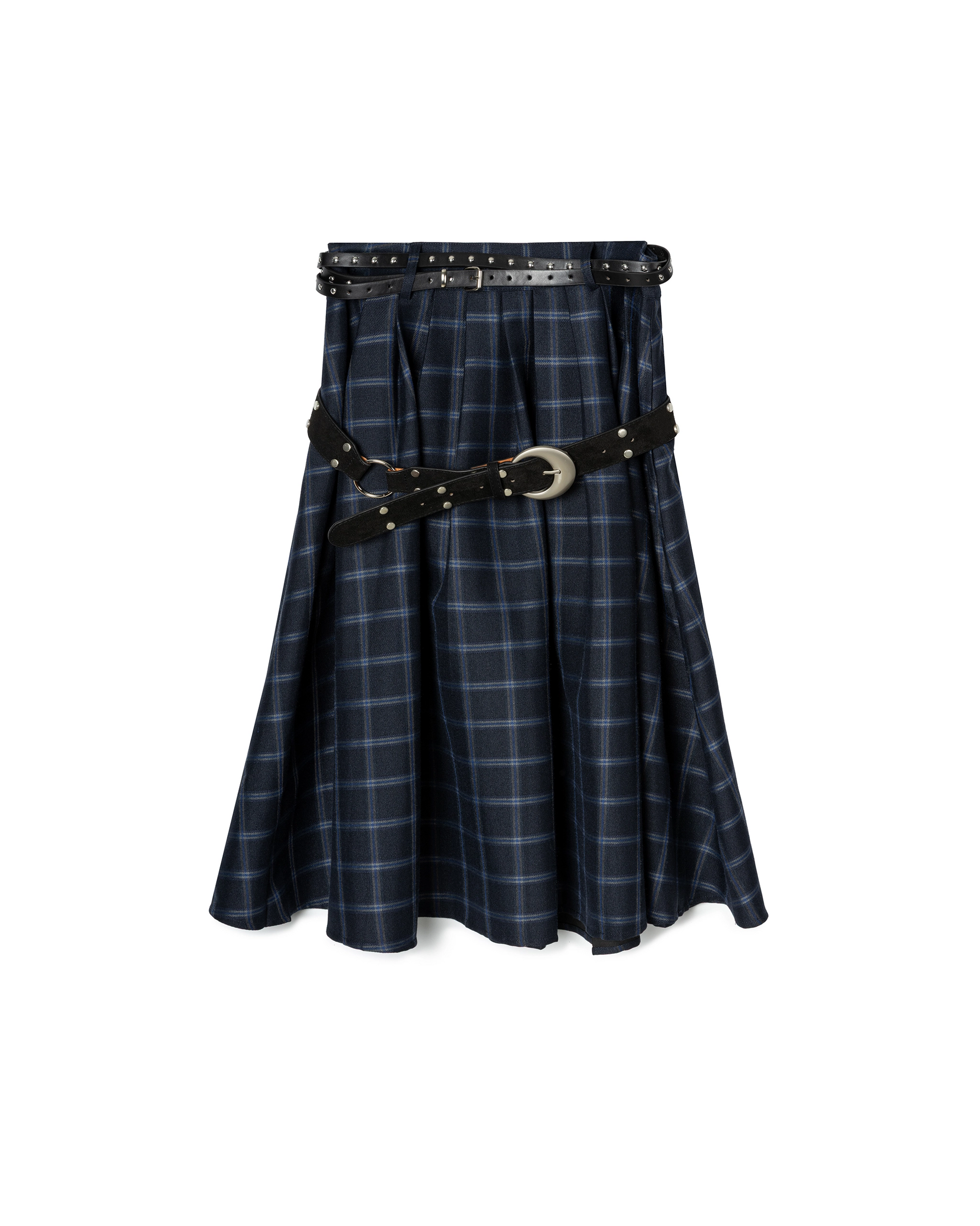 Pleated Check Skirt