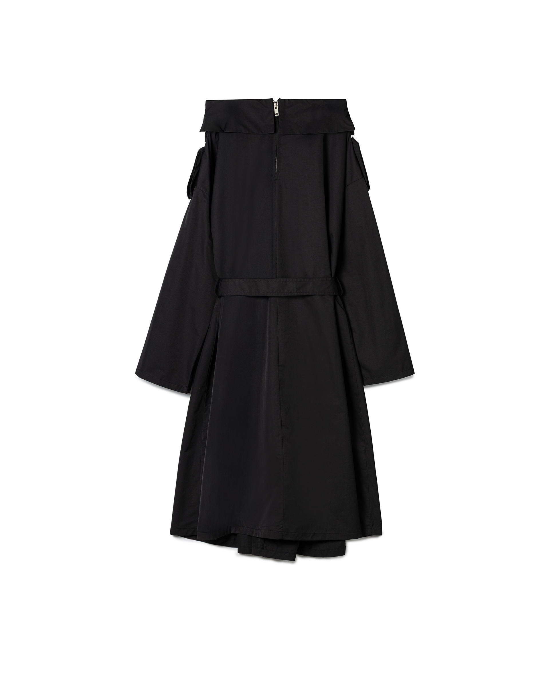 ladies black coat dress Off-Shoulder Trench Coat Dress – N E O Official