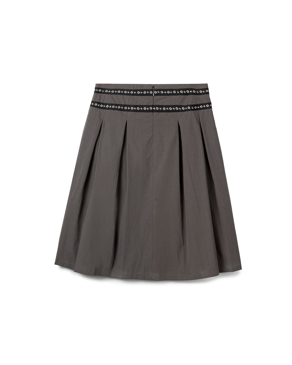 Eyelet-Trimmed Pleated Skirt