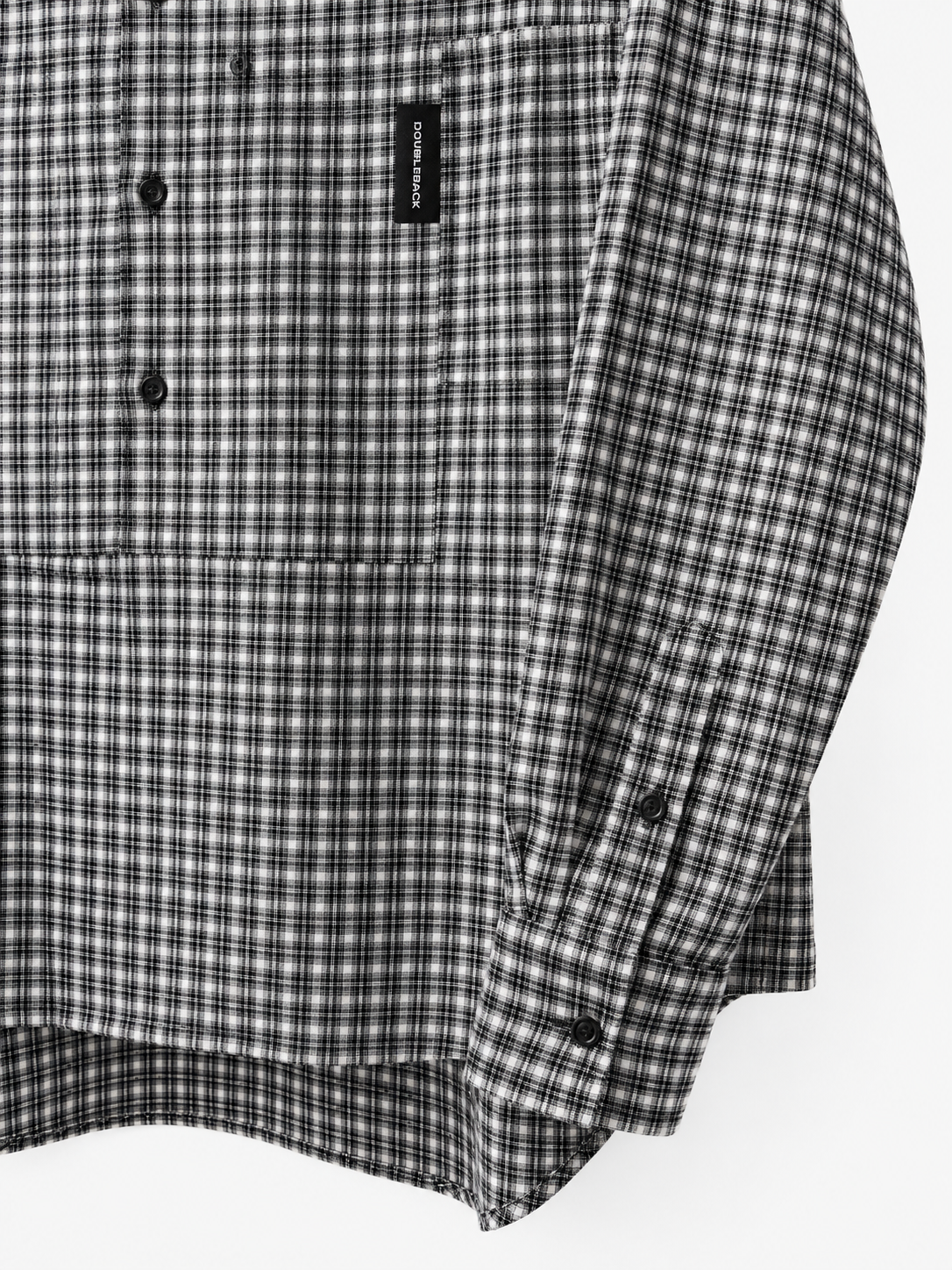 DOUBLEBACK Checkered Twisted Shirt （B&W）