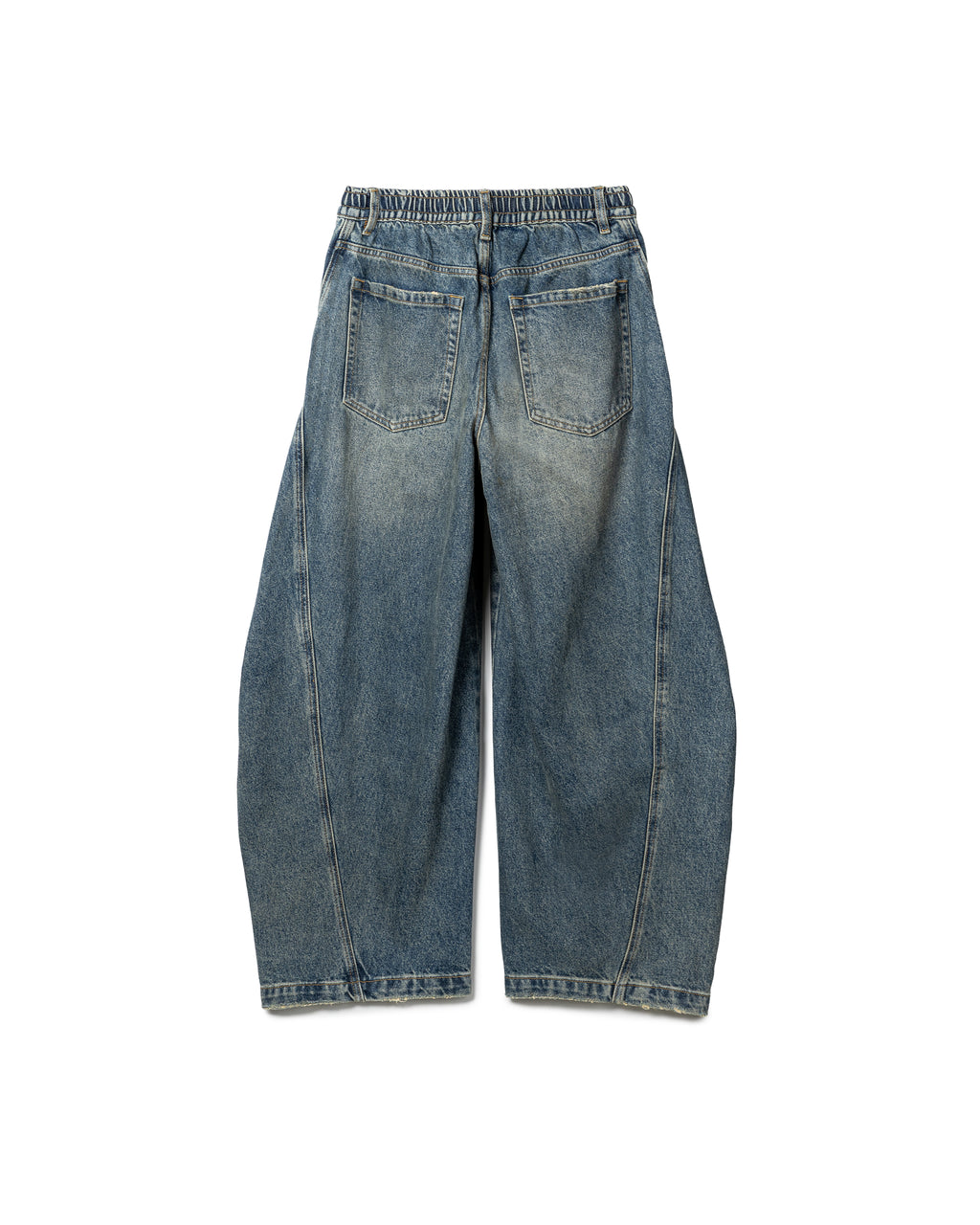 Structured Fold-Leg Denim Jeans