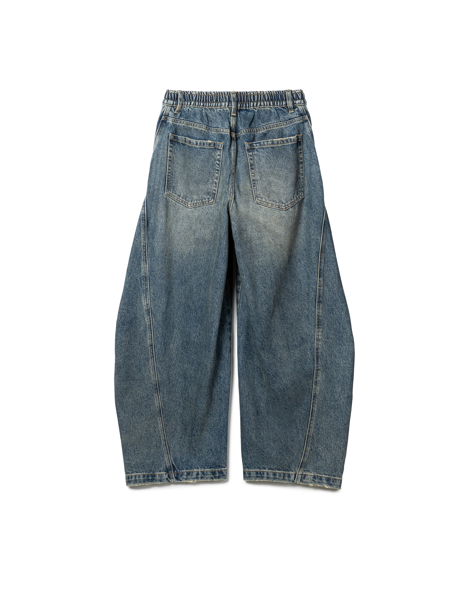 Structured Fold-Leg Denim Jeans