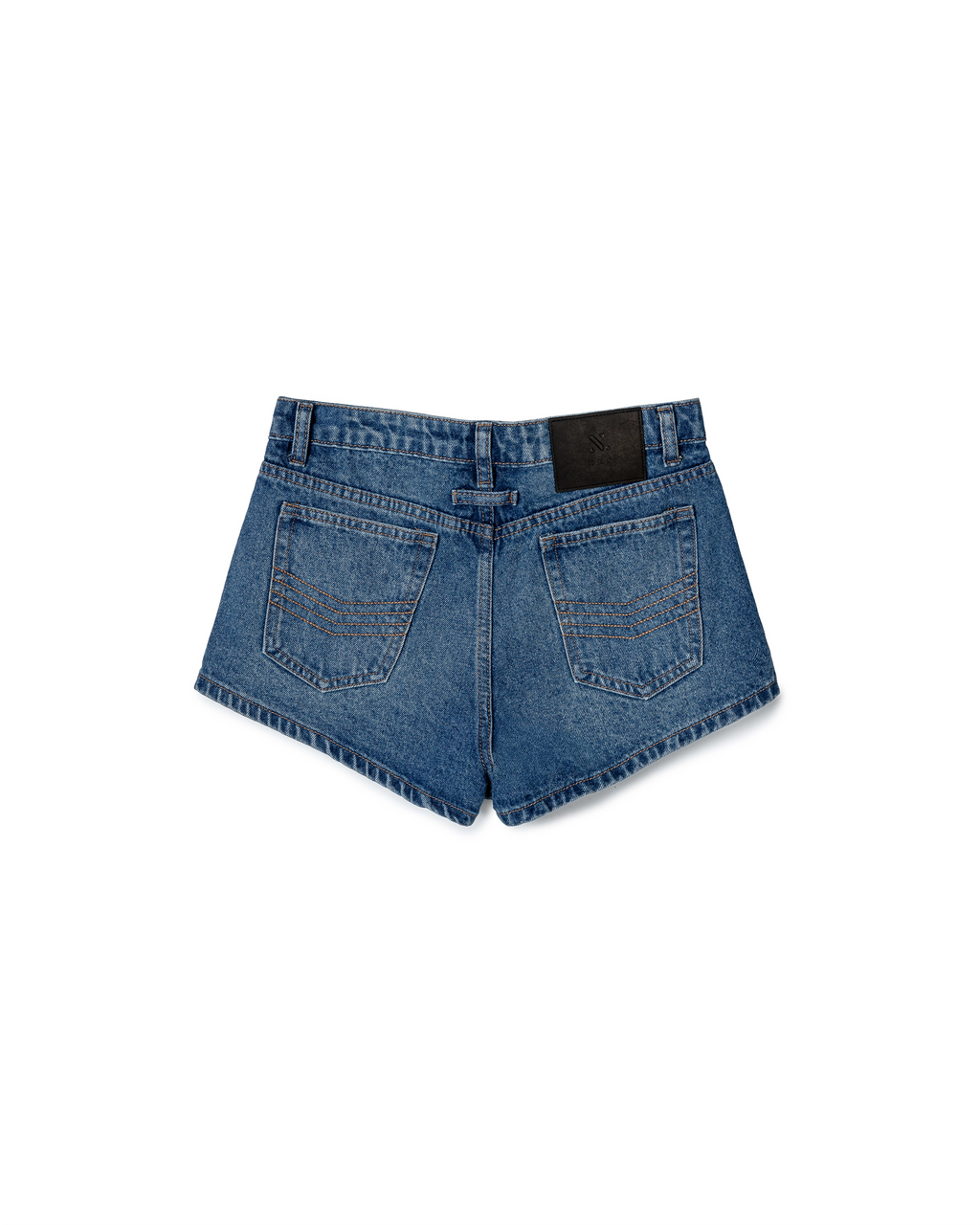 Off-Button Denim Shorts
