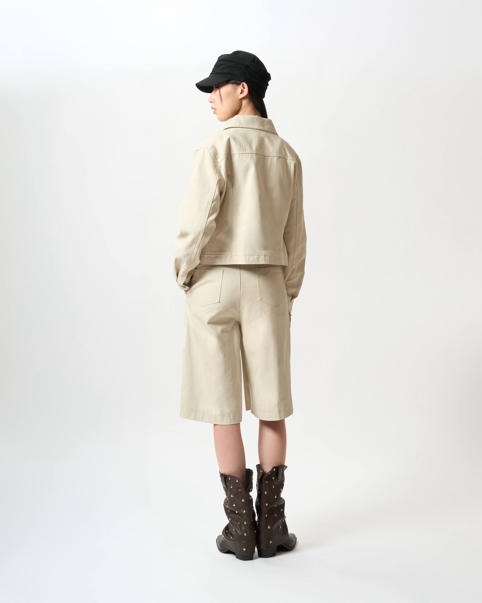 Clean-Cut Pleated Utility Culottes