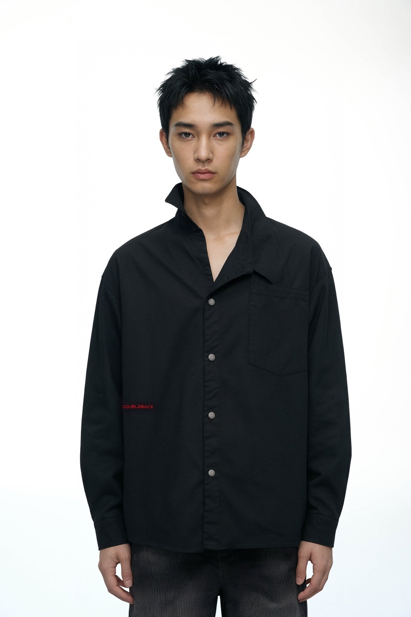 DOUBLE BACK Tucked Collar Shirt