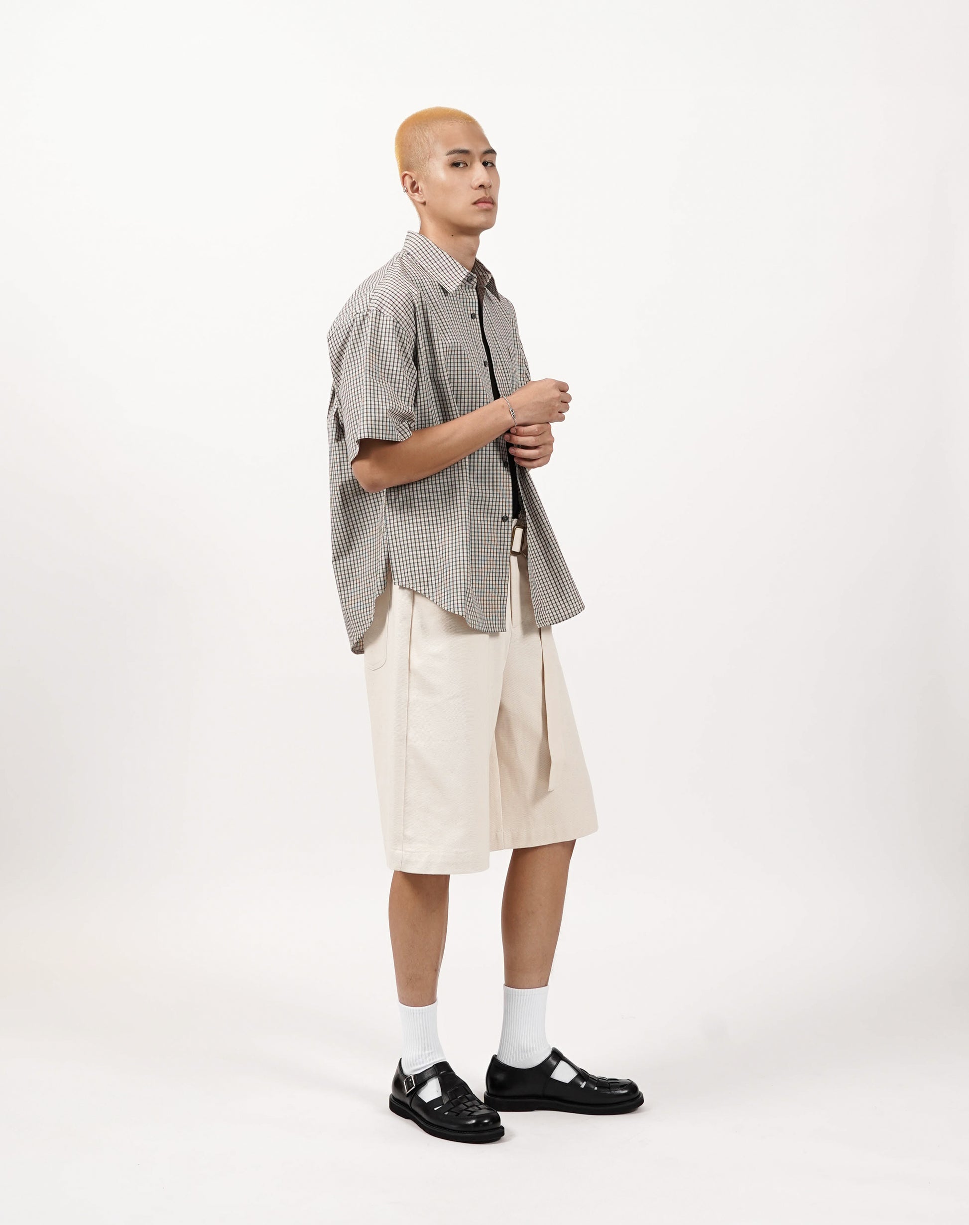 Bermuda Shorts with Buckle Belt