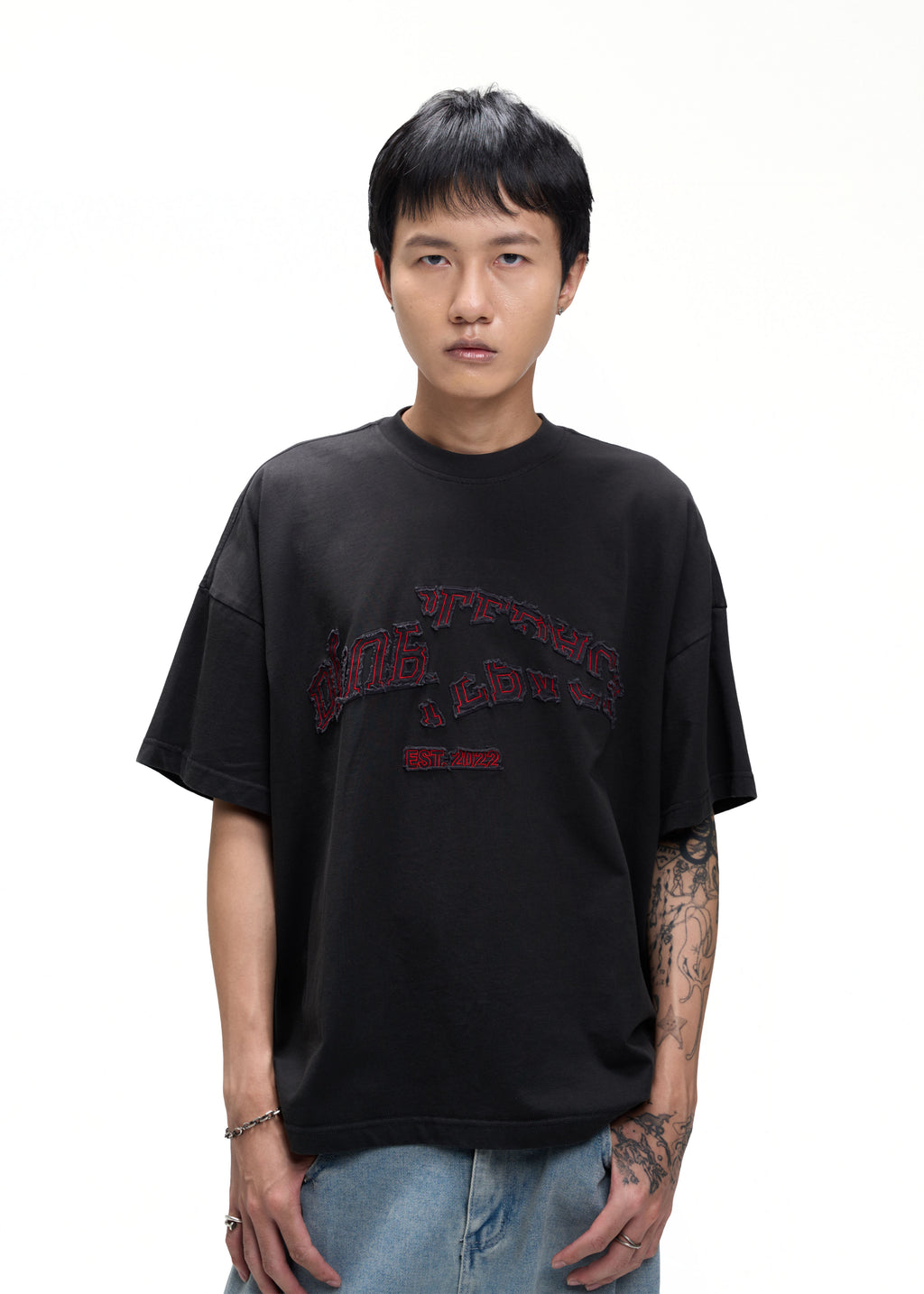 DOUBLEBACK Slash Logo T-Shirt Oversized