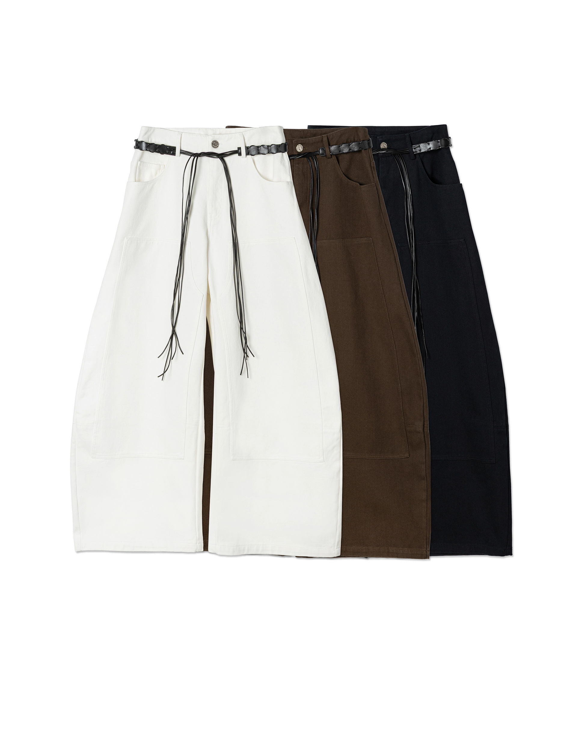 Belt Detail Wide Pants