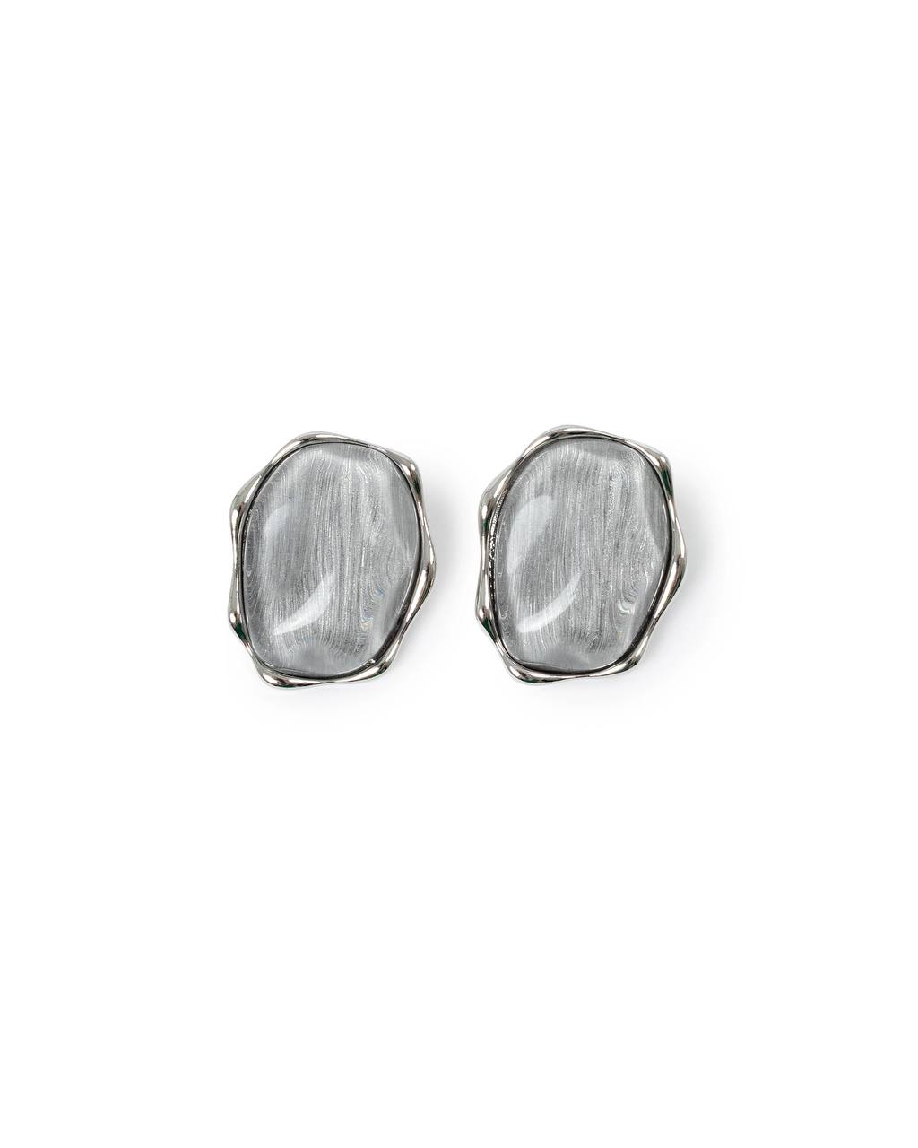 Organic Frame Texture Stud Earrings