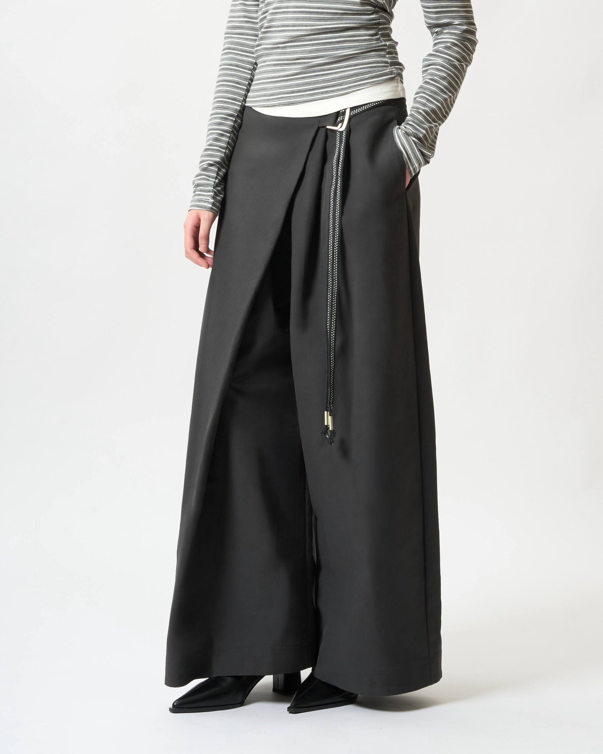 Tailored D Ring Panel Wrap Pants
