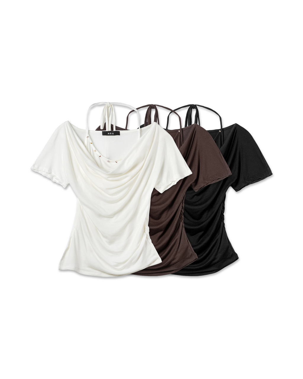 Draped Halter-Neck Tee