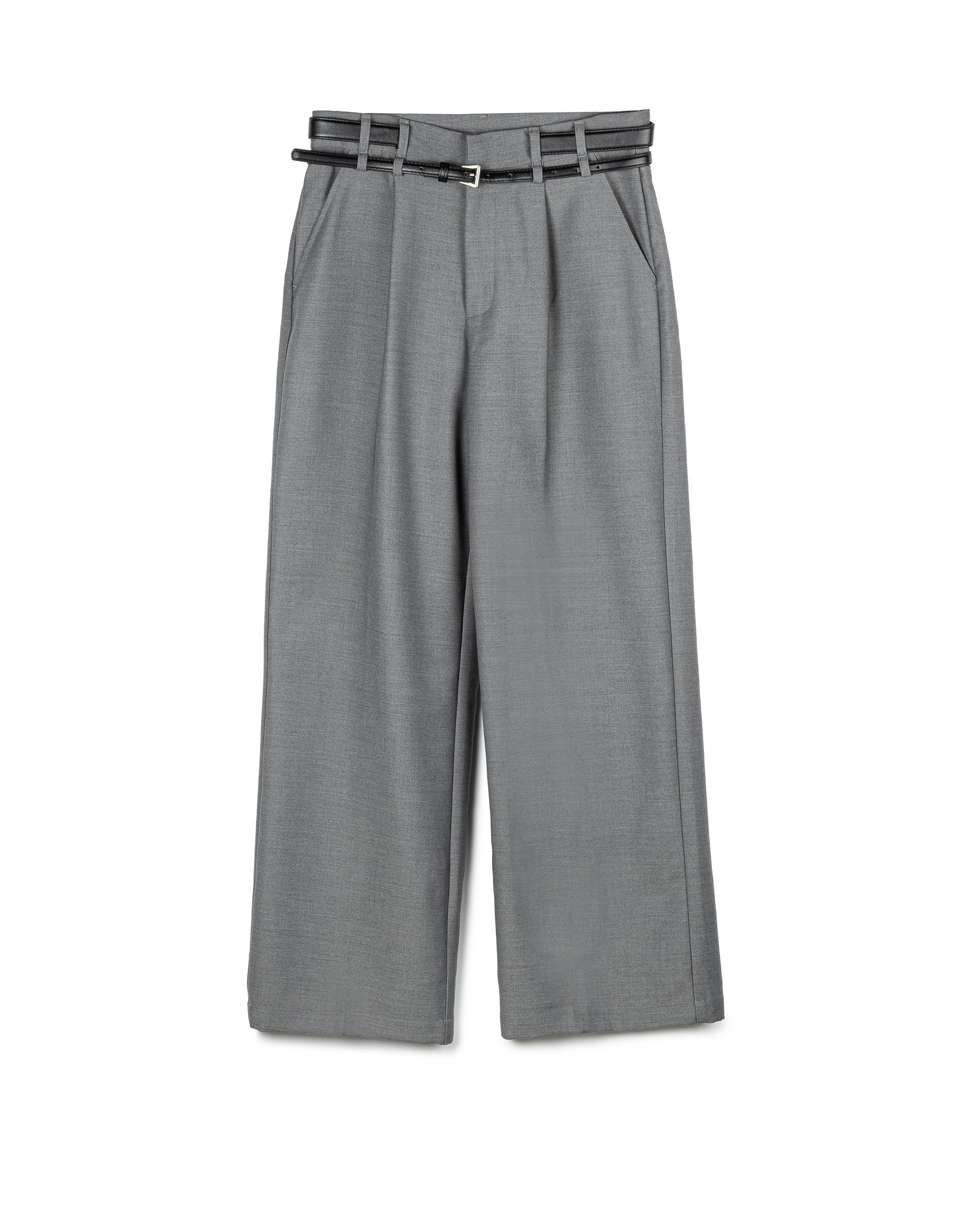 Double Belted Pleated Trousers