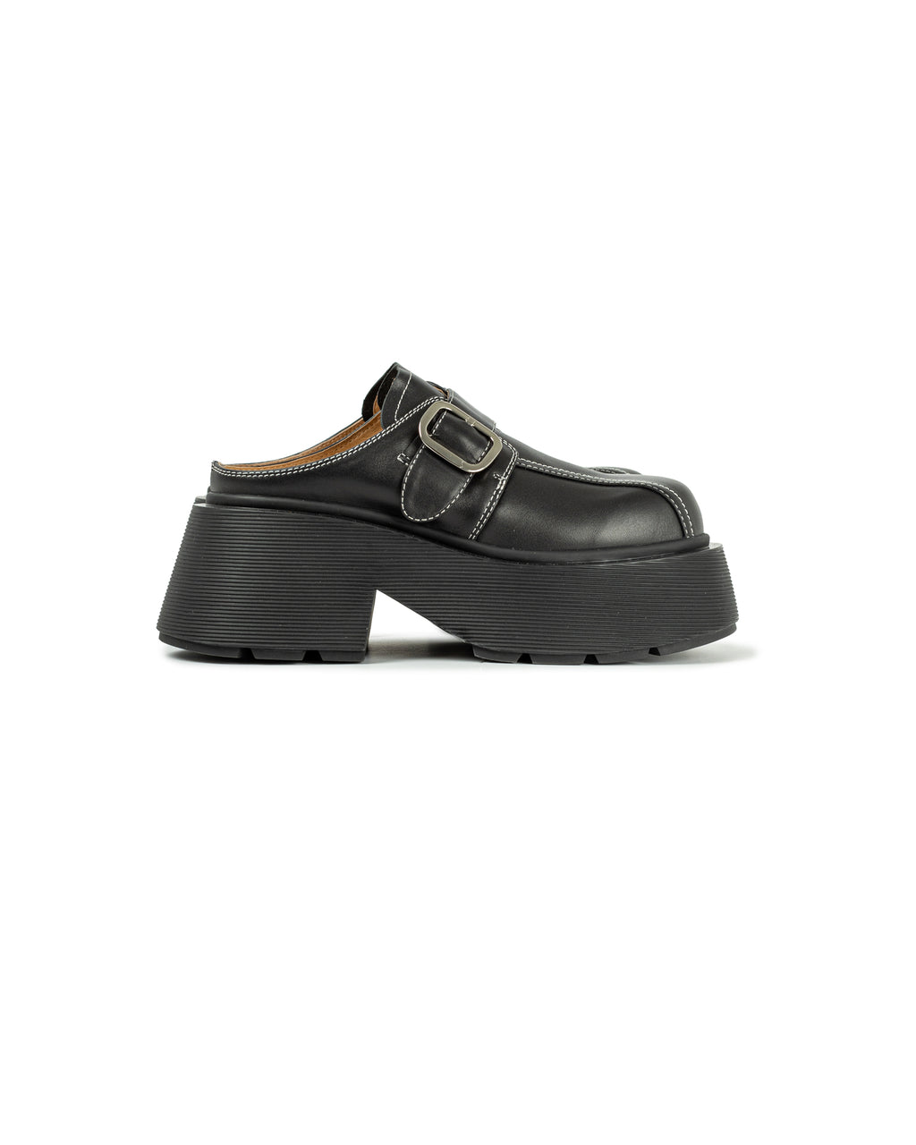 Leather Buckle Slip-Ons