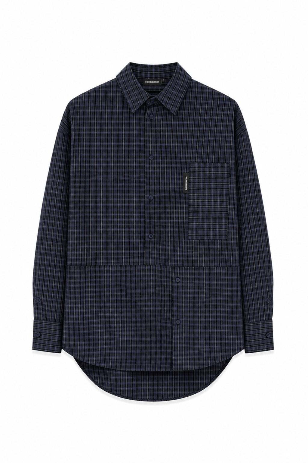 DOUBLEBACK Checkered Twisted Shirt （Blue）