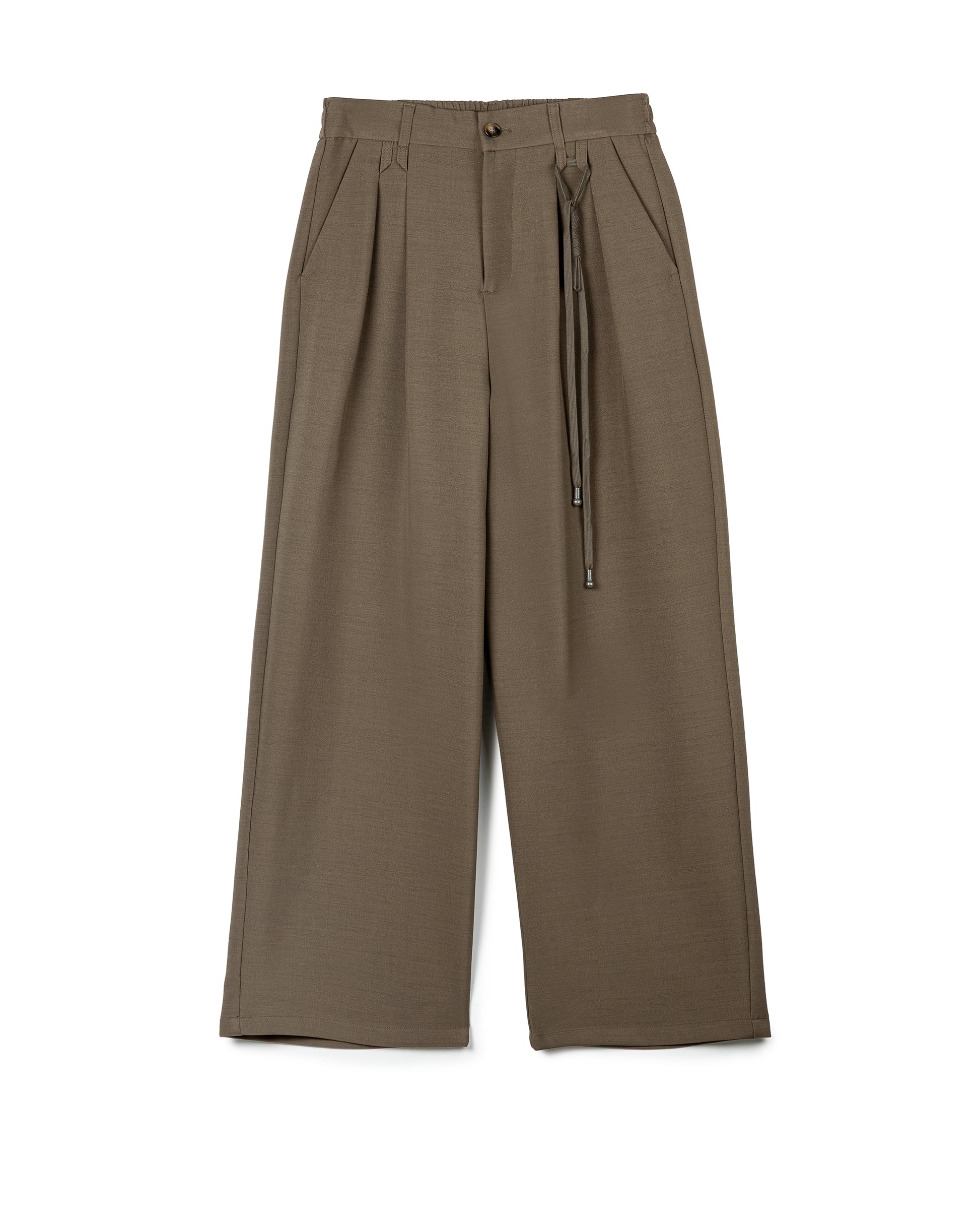 Tailored Draped-Detail Elastic Trousers