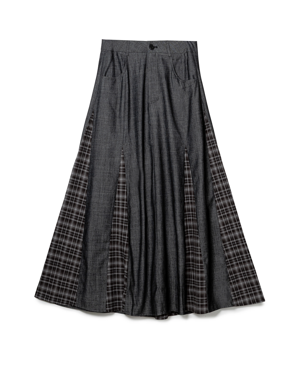 Panelled Denim Maxi Skirt