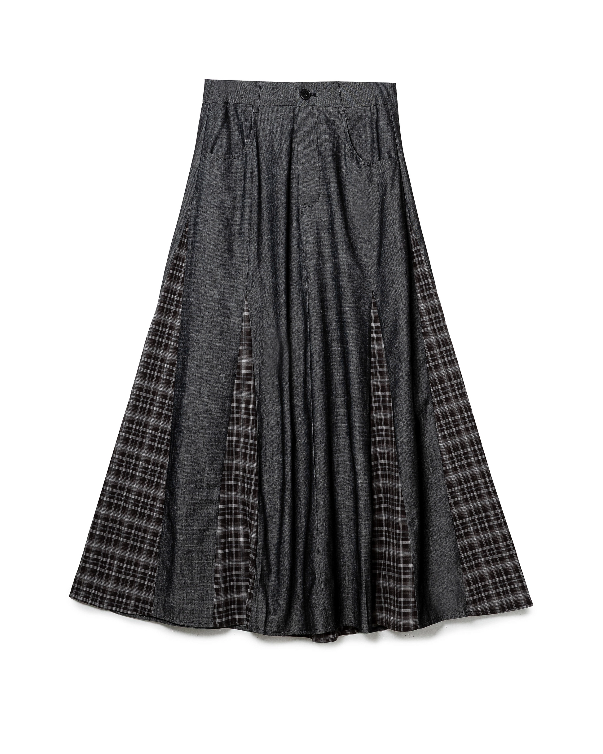 Panelled Denim Maxi Skirt