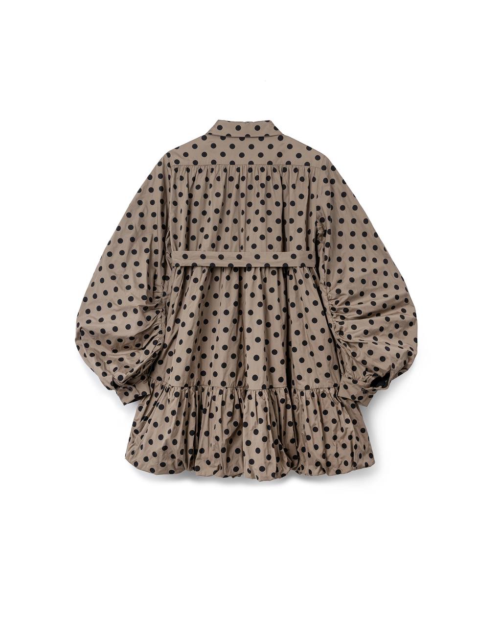 Polka Dot Tiered Shirt Dress