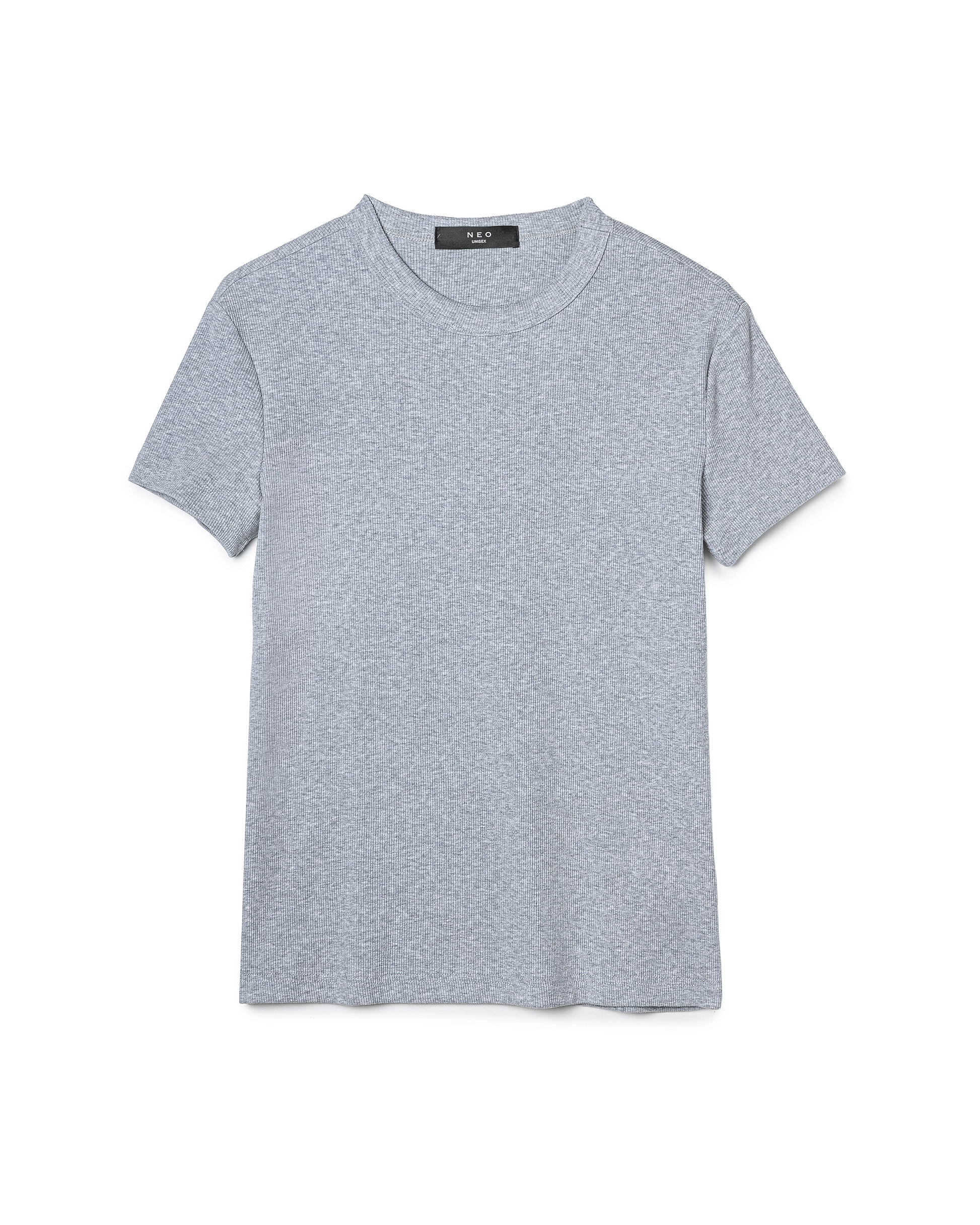Ribbed Crew-Neck Knit Top