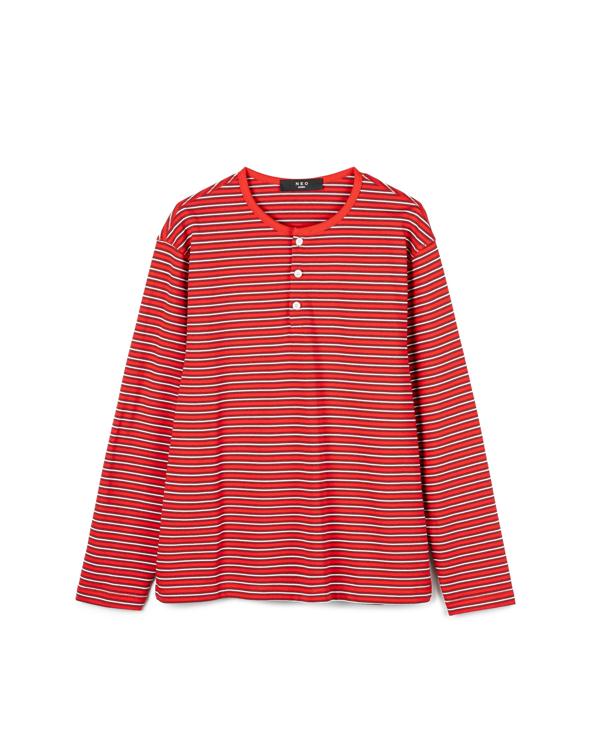 Clean-Cut Striped Henley Shirt