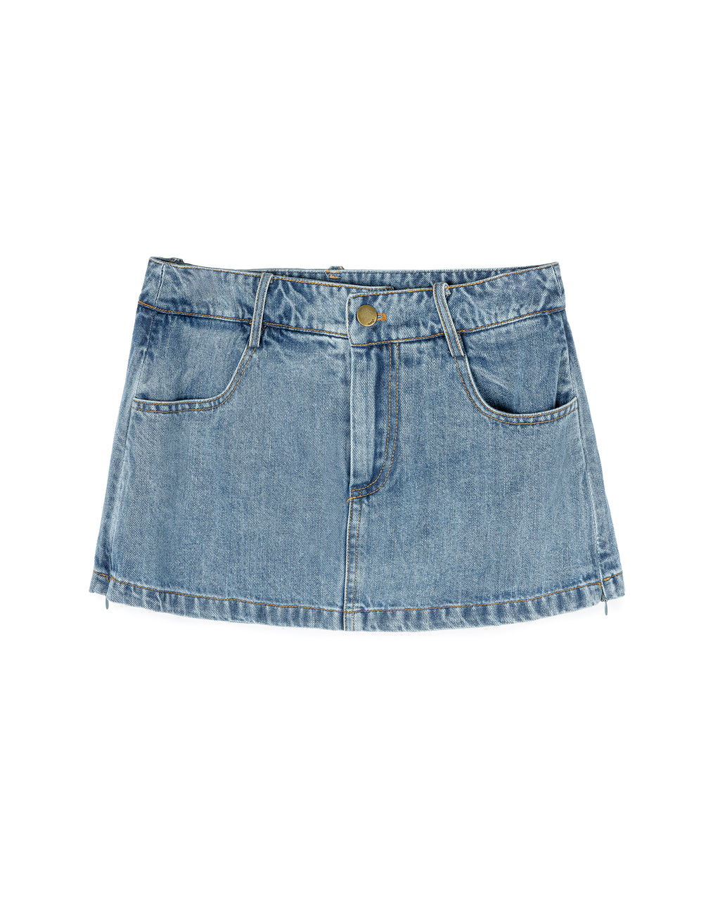 Minimalist Raw-Denim Mini Skort
