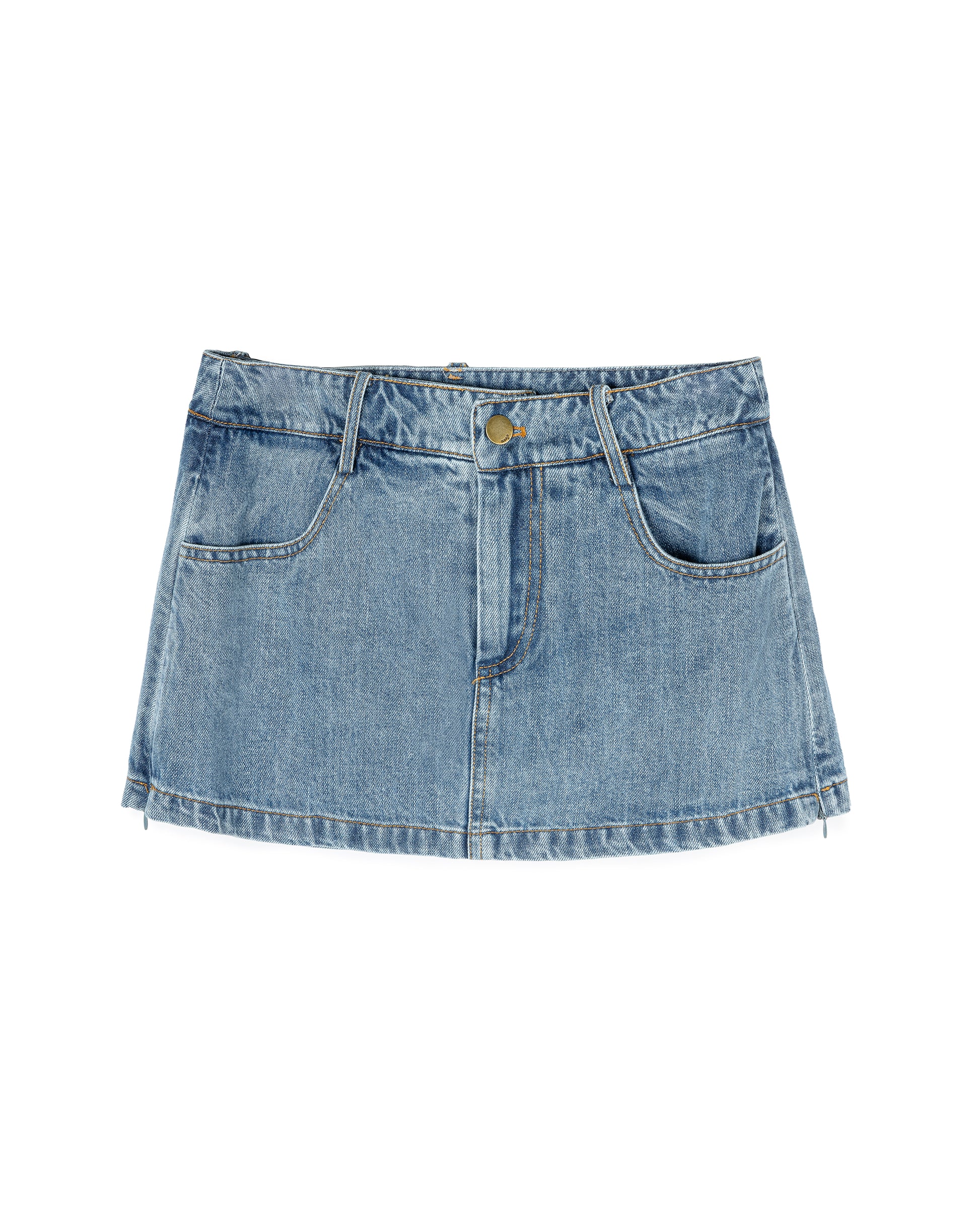Minimalist Raw-Denim Mini Skort