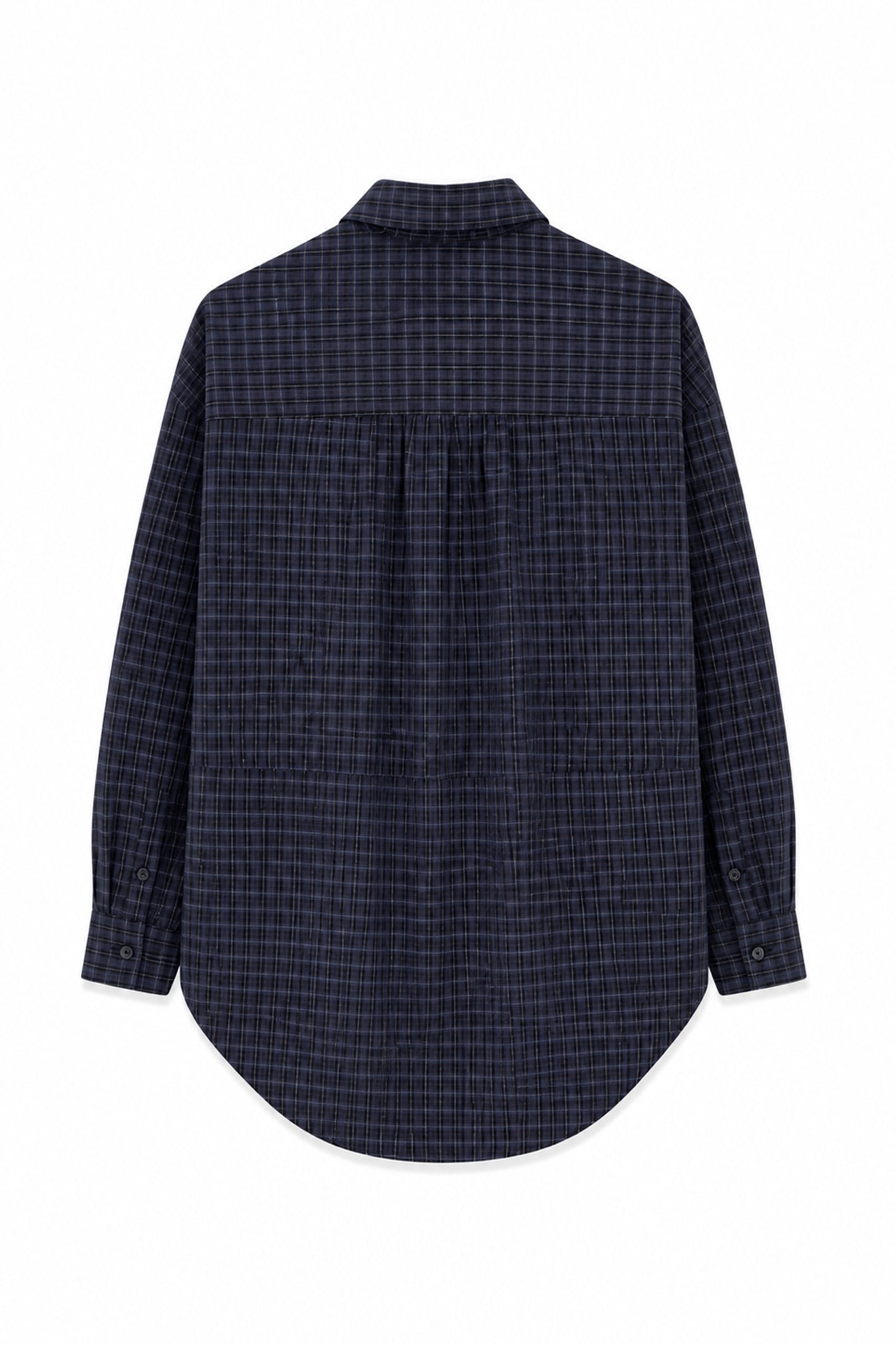 DOUBLEBACK Checkered Twisted Shirt （Blue）