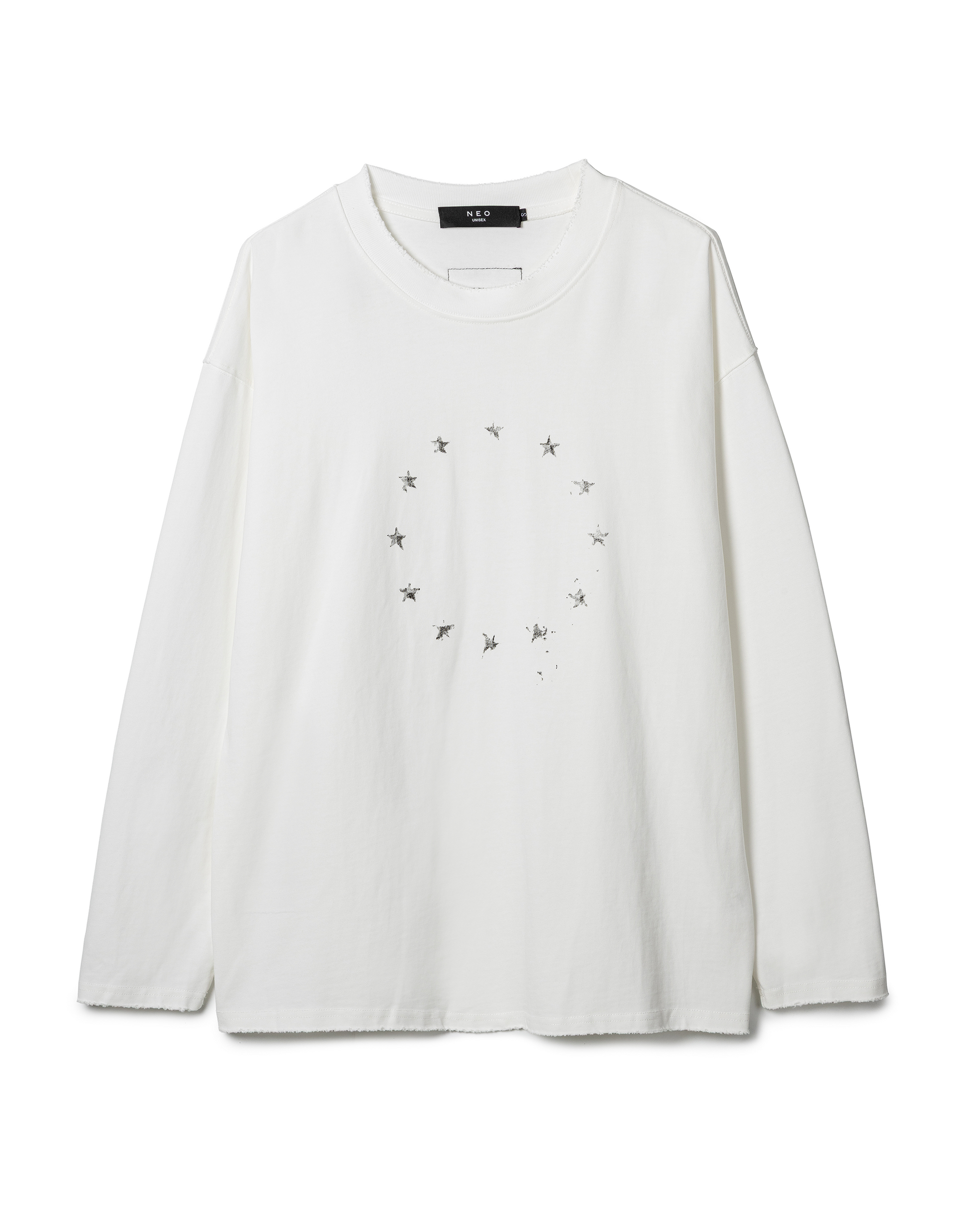 Minimalist Star-Graphic Long-Sleeved T-Shirt