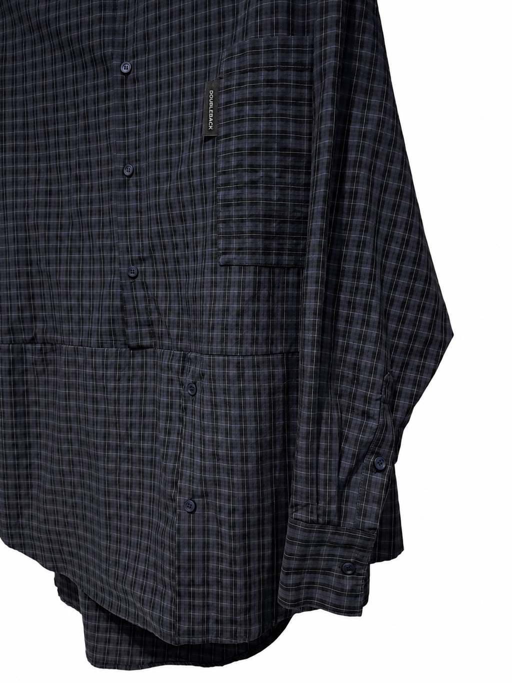 DOUBLEBACK Checkered Twisted Shirt （Blue）