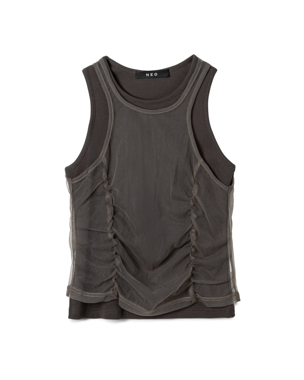 Layered Mesh-Detail Tank Top