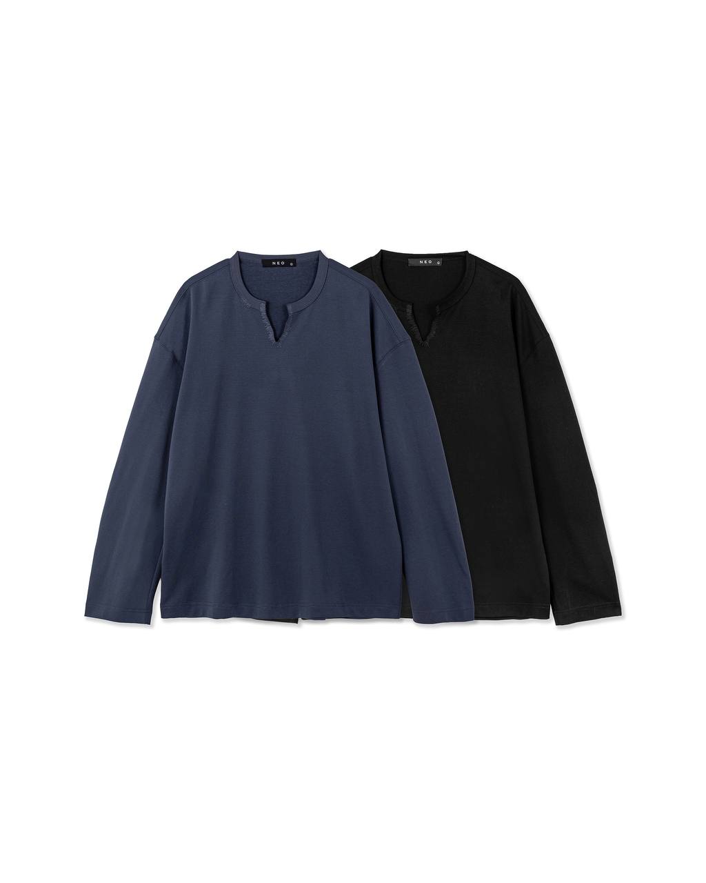 Minimal Split Collar Long Tee