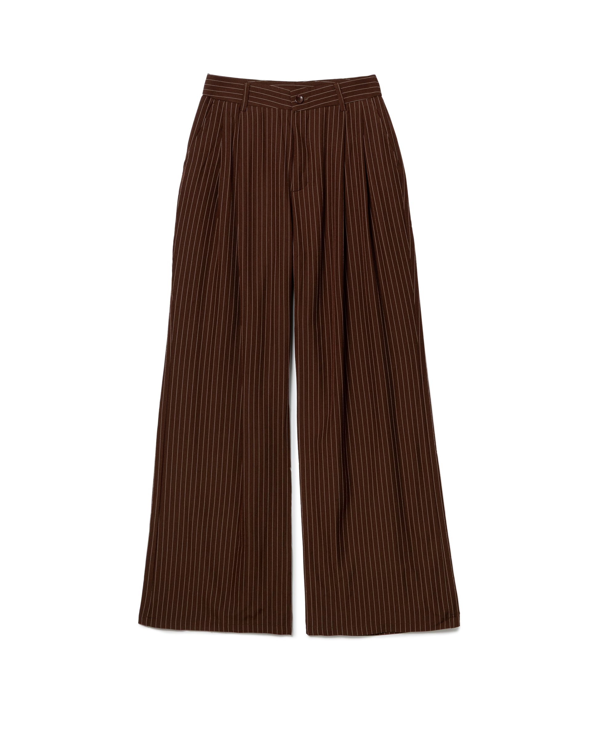 Tailored Pinstripe Wide-Leg Trousers