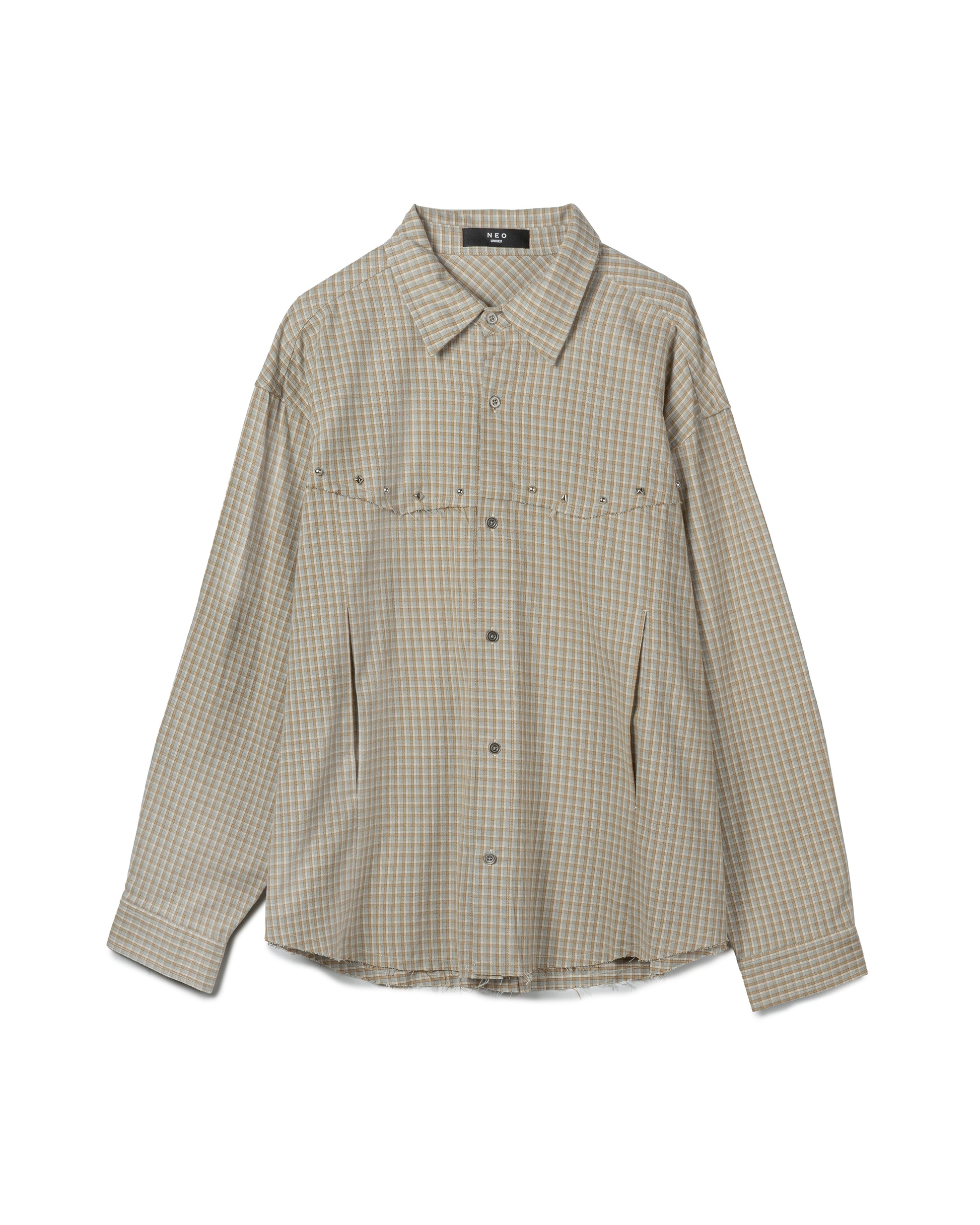 Raw-Hem Checked Flannel Shirt