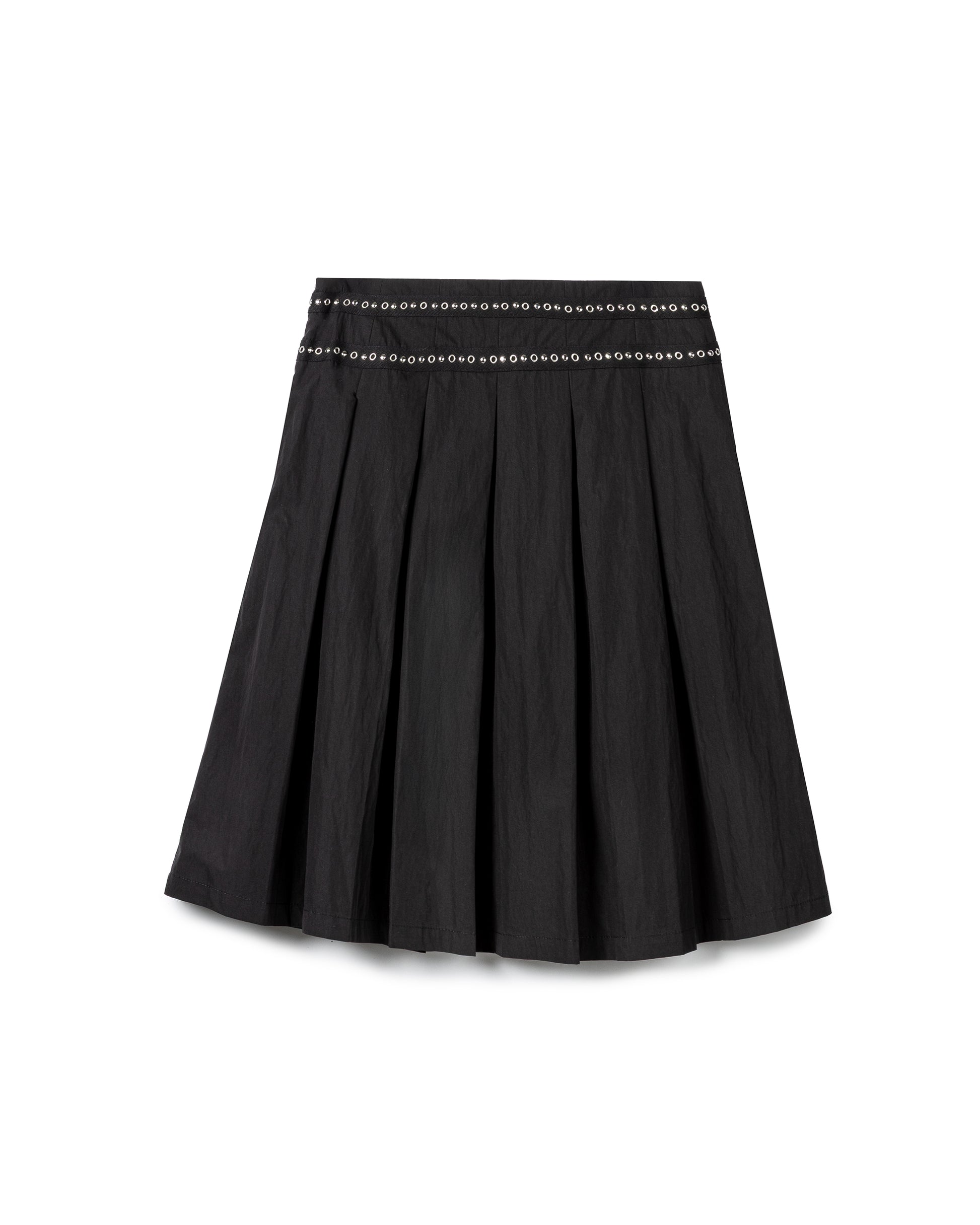 Eyelet-Trimmed Pleated Skirt
