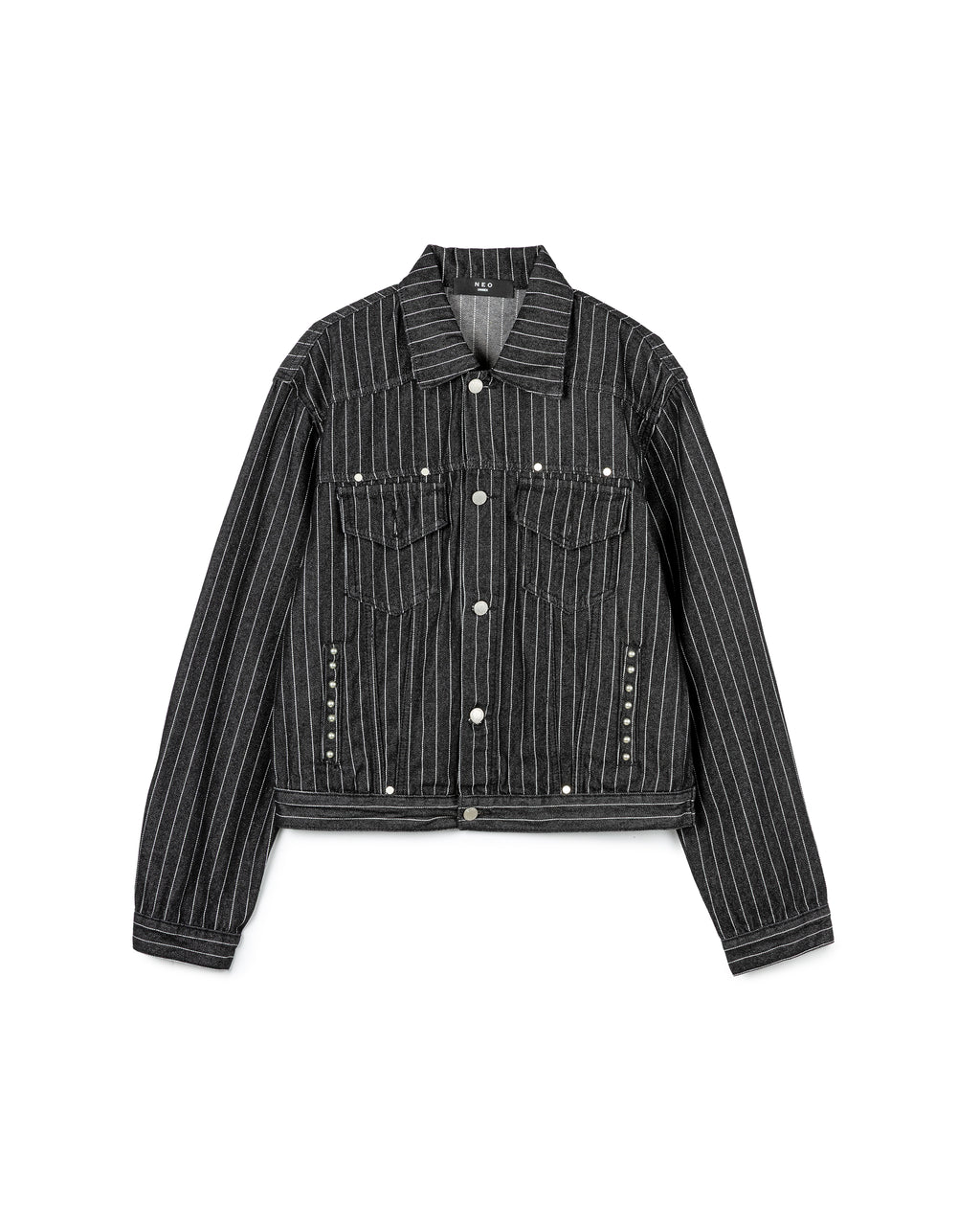 Modern Striped Denim Jacket