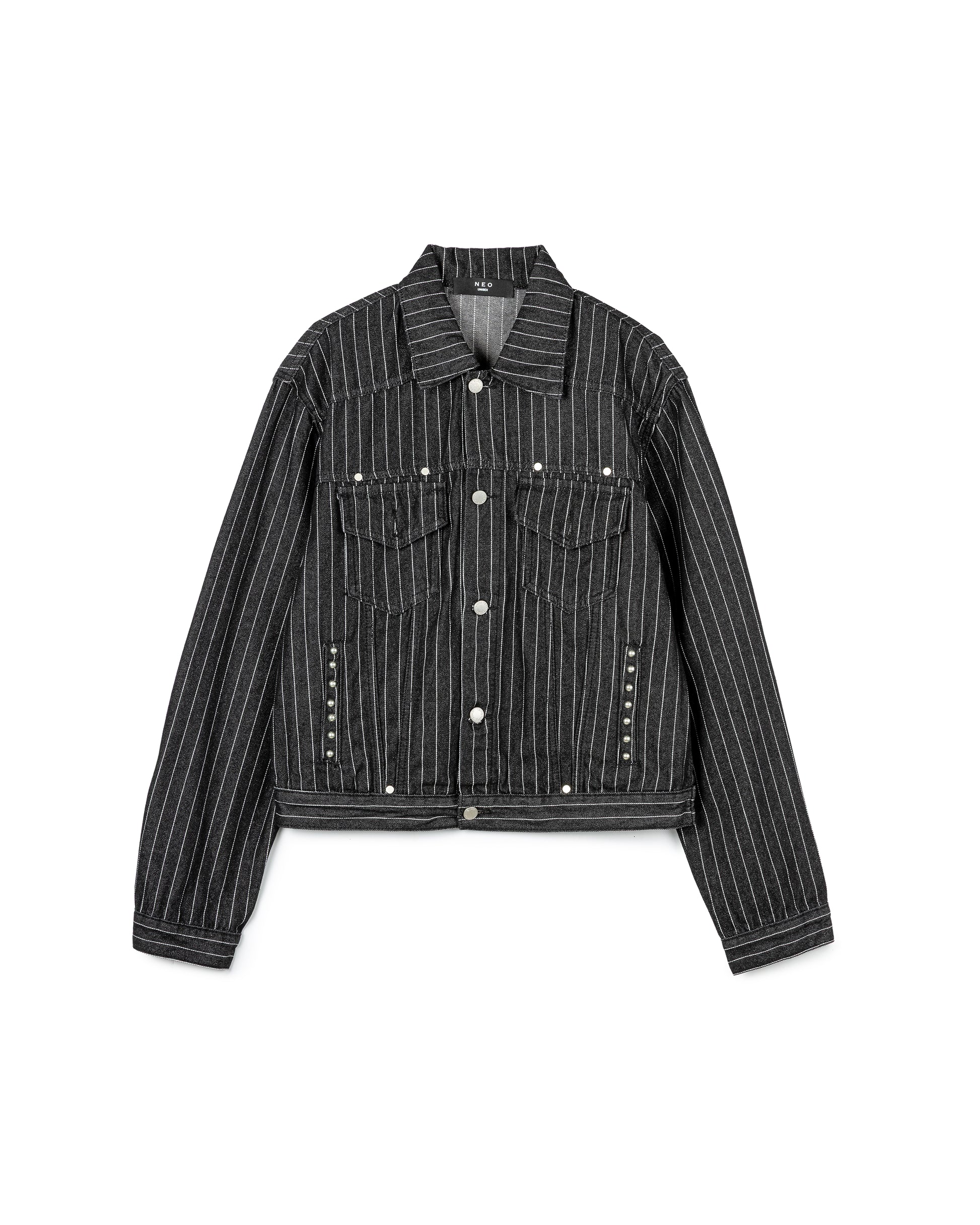 Modern Striped Denim Jacket