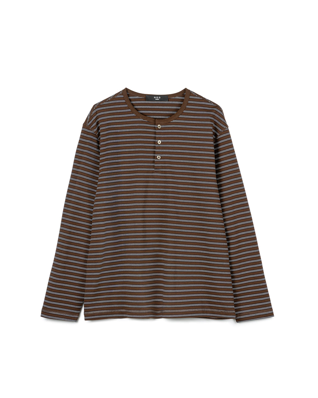 Clean-Cut Striped Henley Shirt