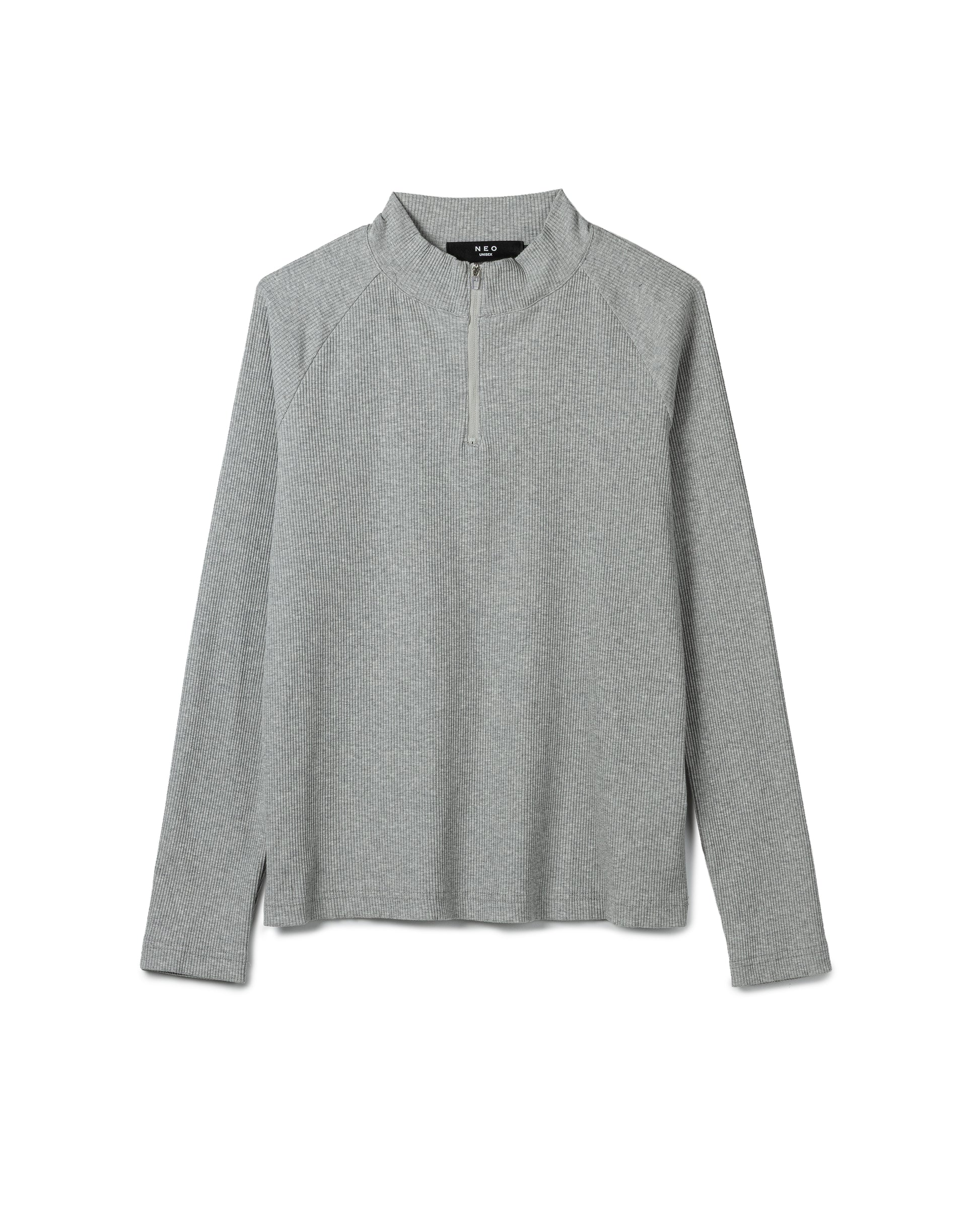 Ribbed Knit Half-Zip Top