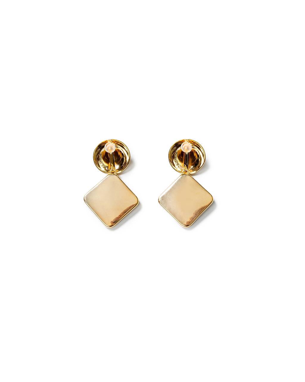 Vintage Amber Rhombus Studs Earrings