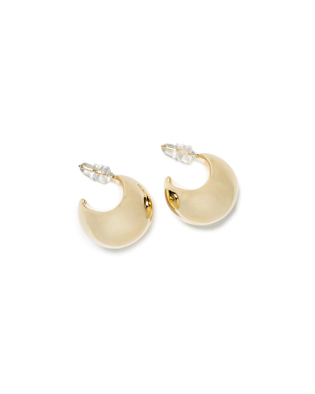 Crescent Dome Hoops Earrings