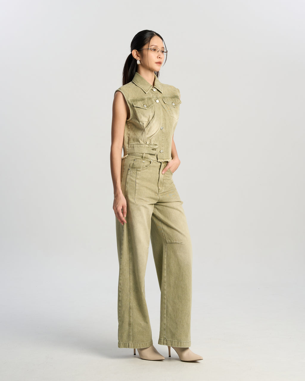 Sage Vintage Wide-Leg Jeans